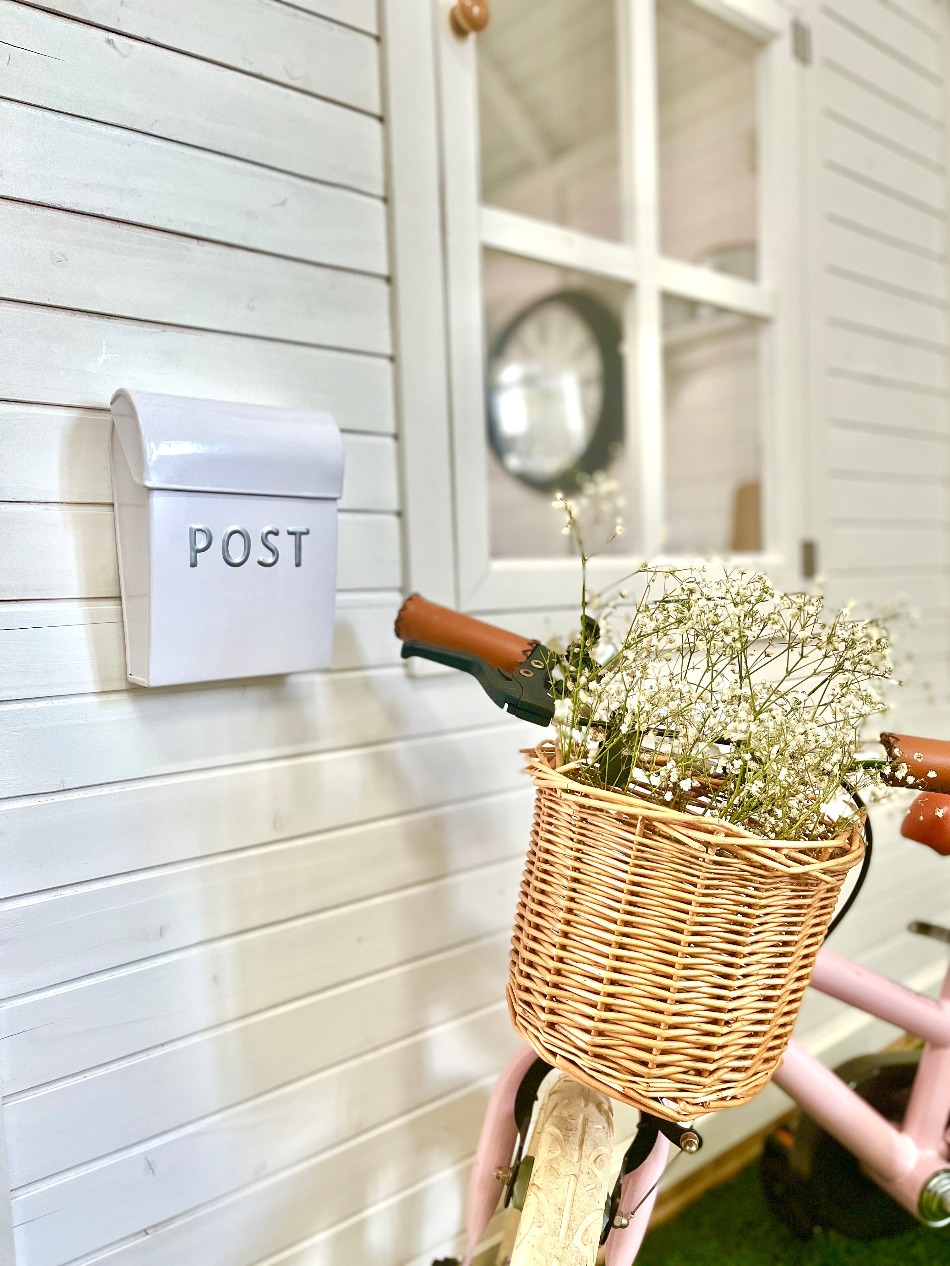 Kids cubby house letter post box in white