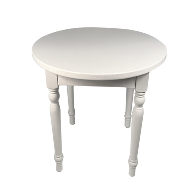 Hamptons style kids timber white round dining table
